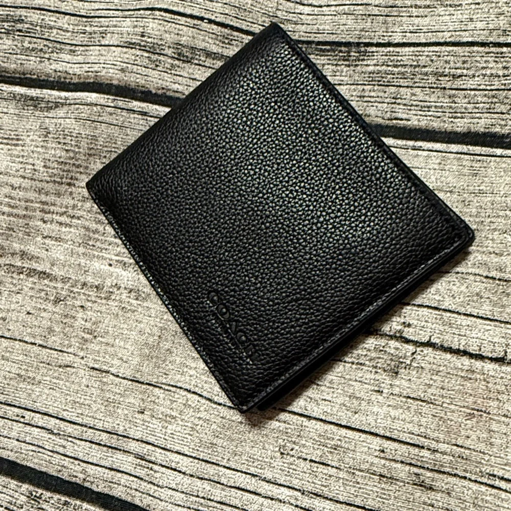 NWT! Coach mens bifold wallet in black leather + Gift box! Ready to gift - Picture 8 of 13